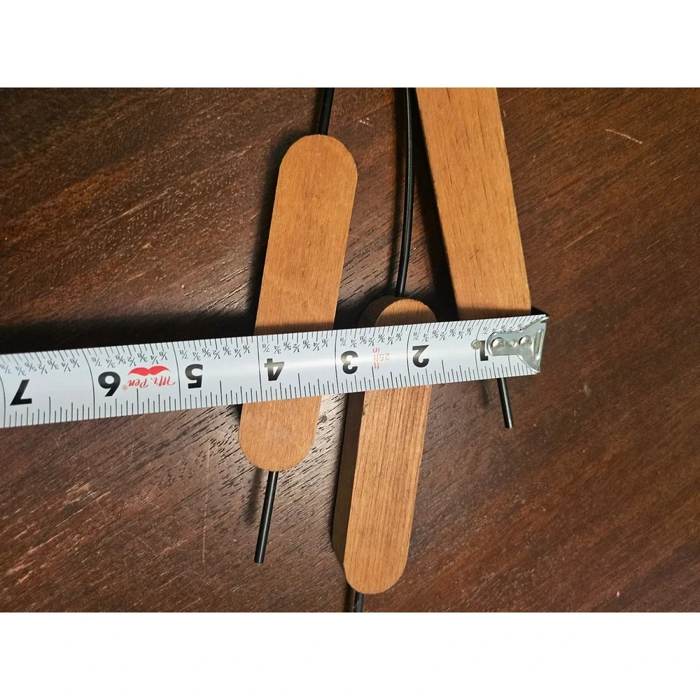 Handmade Wooden Cattail Floral Picks Set of 6 Brown Mid Century Modern Decor